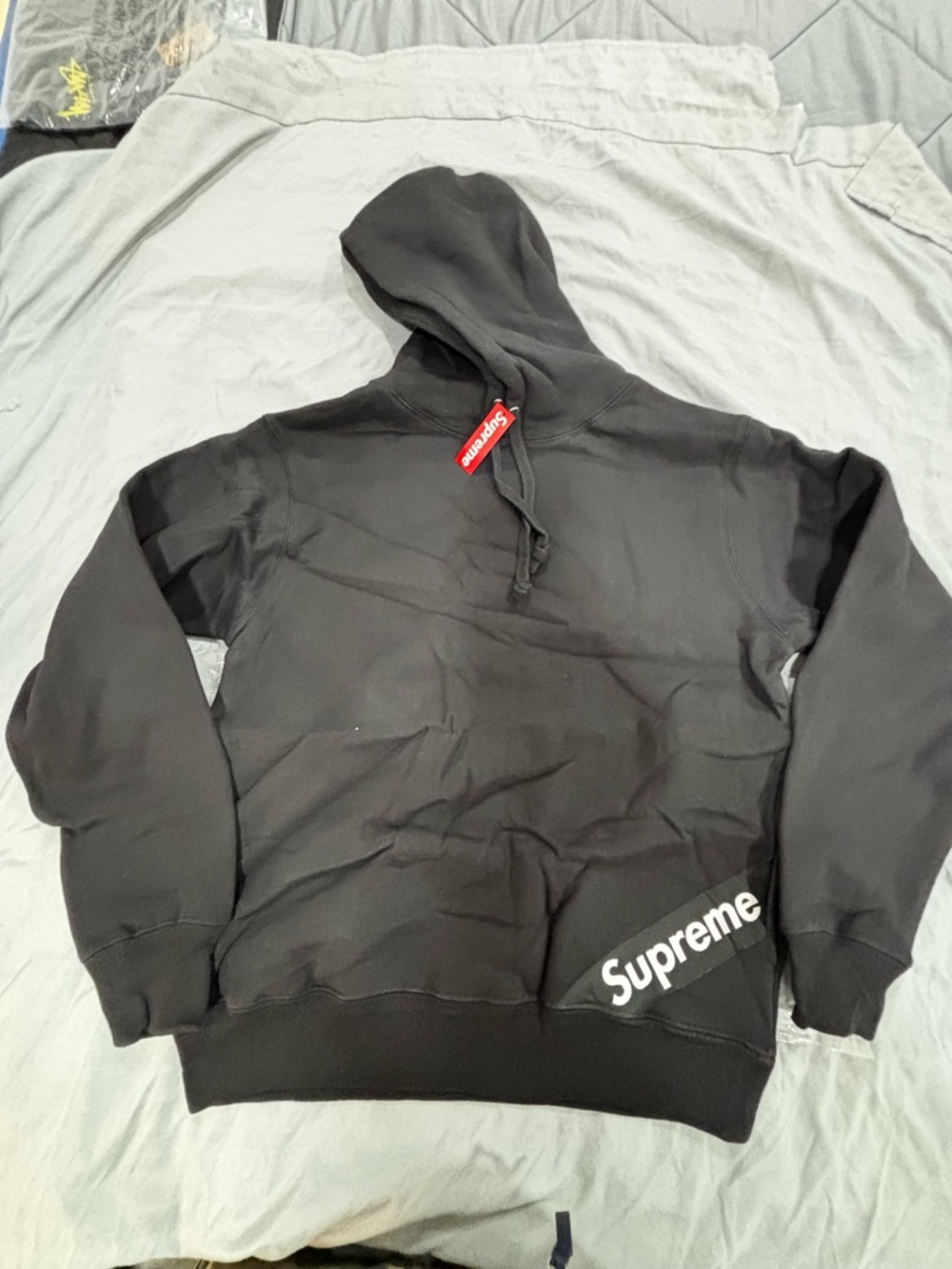 Supreme Black Tee with Bold White Logo